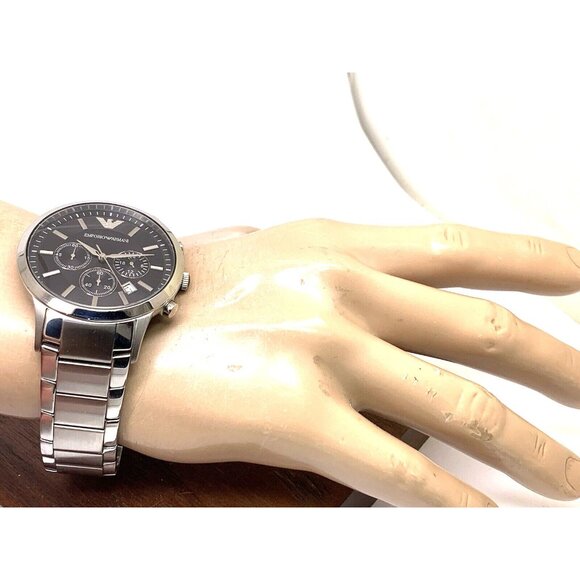 Emporio Armani Men's Watch AR2434 Quartz Chronograph Black Dial Stainless Steel - Picture 4 of 13